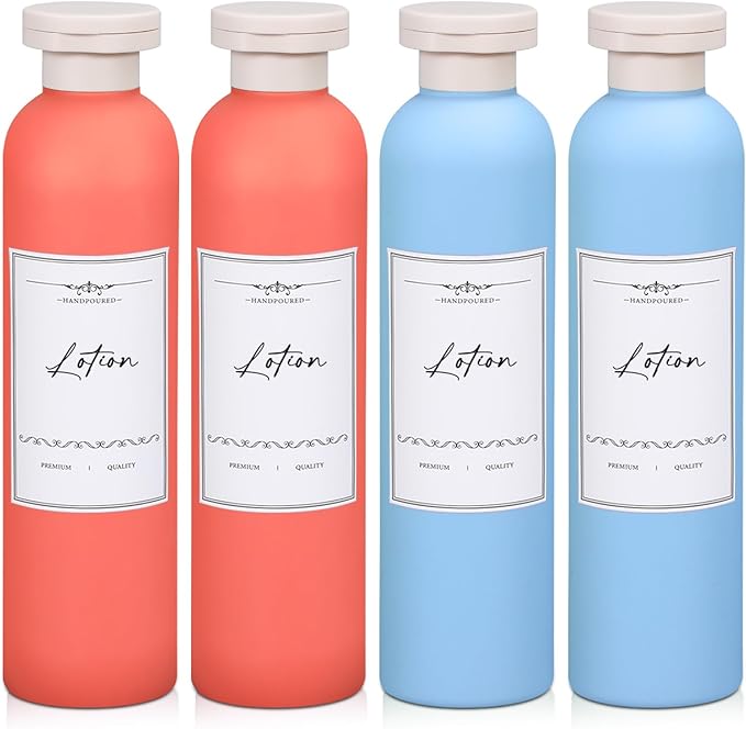 Travel Shampoo Bottle, Empty Plastic Squeeze Bottles 8.8oz with Flip Cap, Lotion Container for Toiletries Travel Size Shampoo and Conditioner