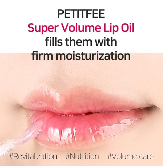 Lip Oil Super Volume | 0.10 Oz | Plumping, Moisturizing, Glass Lips, Plump Lip Oil with Herbal Ingredients, Revitalizing, Volumizing, Nourishing Lips, Non-sticky, Non-artificial Colors