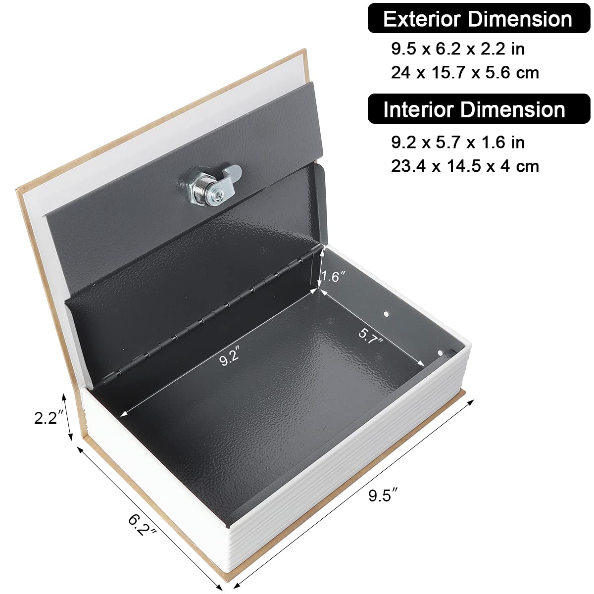 Diversion Book Storage Box,Secret Safe Can with Security Key,Hidden Stash Safe Box, Secret Containers for Money, Jewelry Documents or Valuables,Egypt