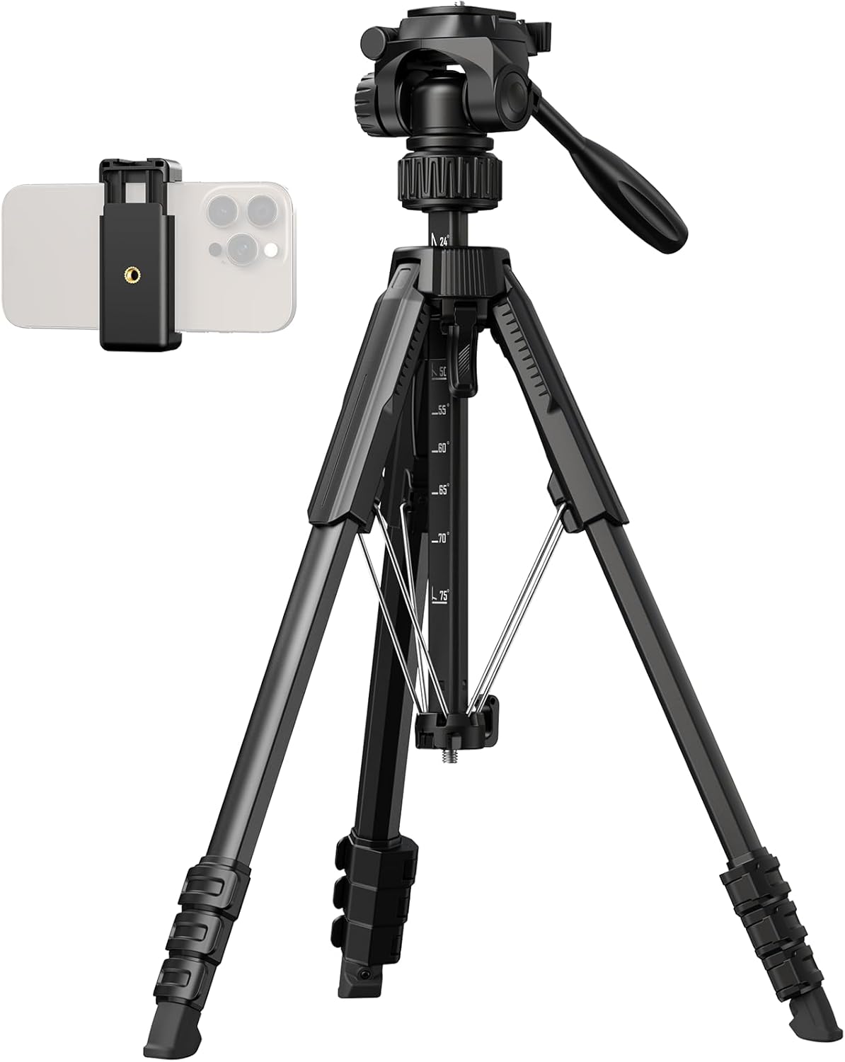 SmallRig 71" Camera Tripod Stand AP-21, Travel Tripod for iPhone, Camera and Smartphone Live Streaming Vlog, Portable Photo Tripods with Quick-Flip Lock Legs, Max Load 11lb