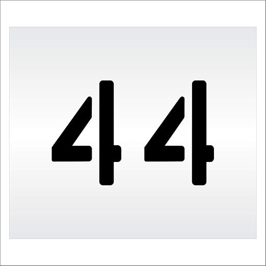 Pavement, Curb, and WheelStop Stencils - 6 inch Double Number Stencil - (44) - 6" x 9" x 1/16" (63 mil) - Light-Duty