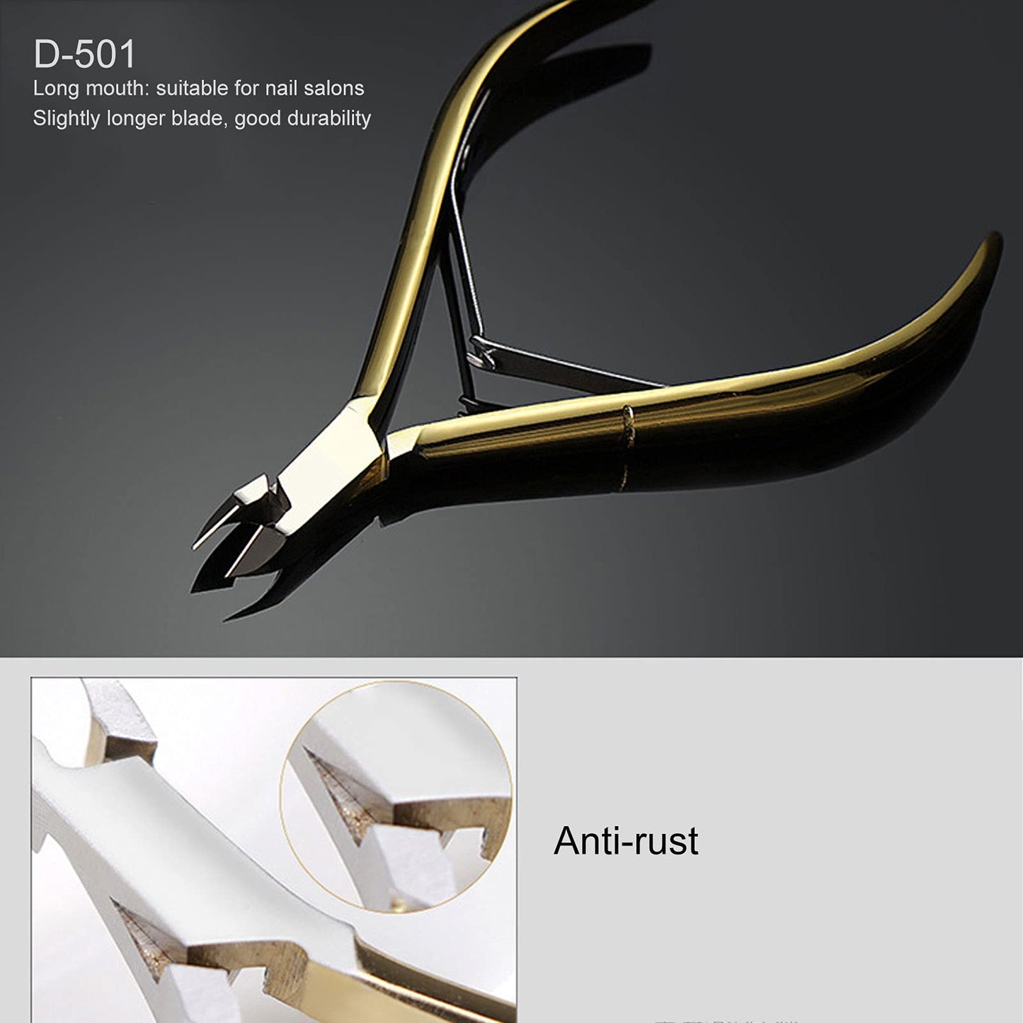 Milltrip Cuticle Trimmer Cuticle Nippers,Professional Carbon Steel Cuticle Cutter Cuticle Remover,Pedicure Manicure Tools for Fingernails and Toenails(D-501)