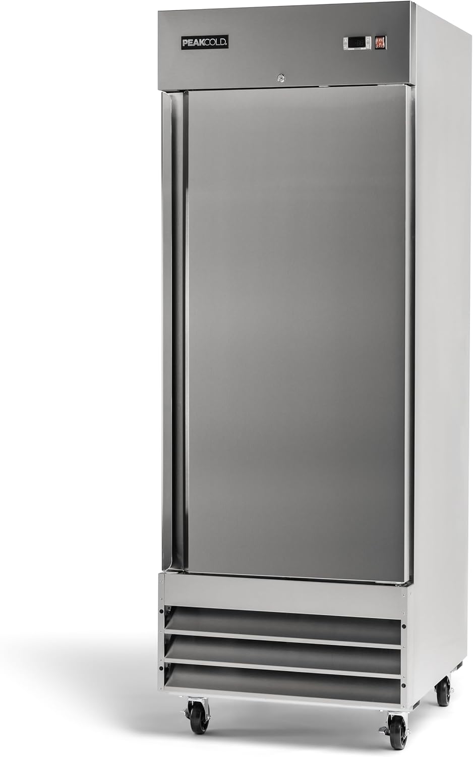 Single Door Commercial Reach In Stainless Steel Freezer, White Interior; 23 Cubic Ft, 29 Wide inch