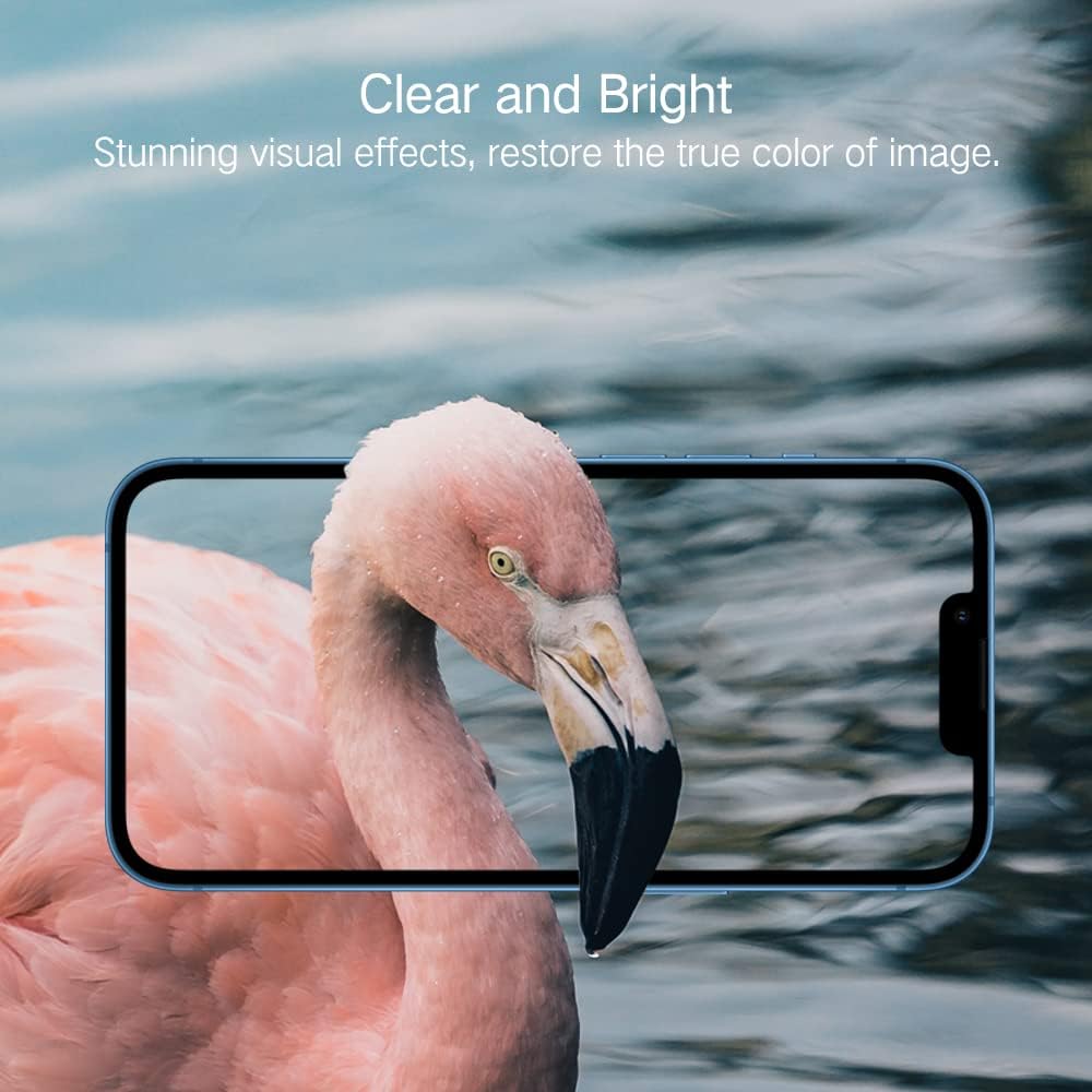 PERFECTSIGHT Privacy Screen Protector Compatible with iPhone 14, iPhone 13 and iPhone 13 Pro 6.1 Inch, HD Clear Bubble Free Anti-Scratch Case Friendly Anti Blue Light Anti Spy Tempered Glass Film