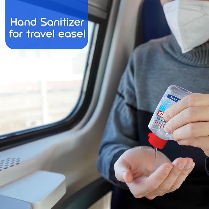 Latalia Mini Hand Sanitizer Travel Size Pack of 144 | 1.85 fl oz with 80% Alcohol Small Hand Sanitizer Bulk For Non-Sticky, Unscented, Gentle & Fresh Hands Anytime