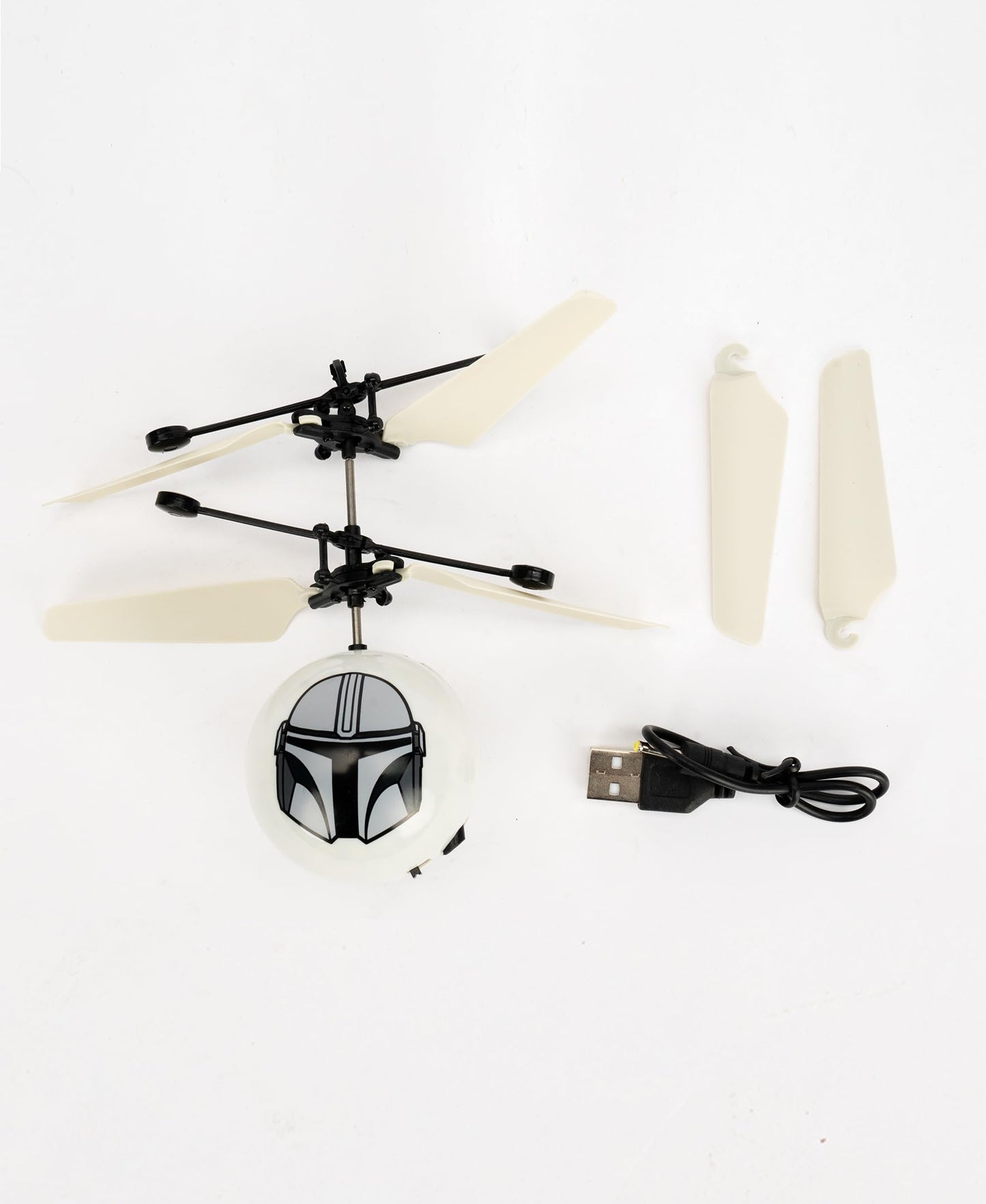 World Tech Toys Star Wars Mando Flying Toy – Motion Sensing Flying Ball with USB Charging - Star Wars Licensed - Indoor/Outdoor Drone for Kids Ages 6+