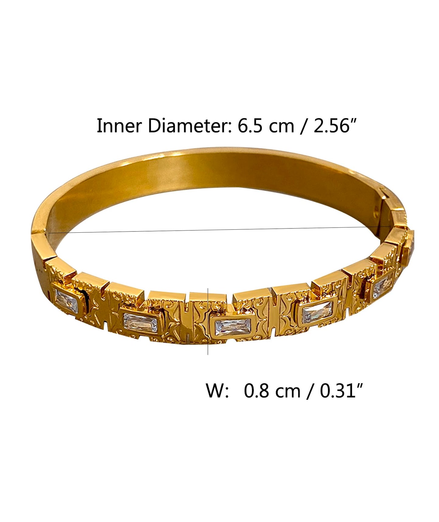 hotoo Vintage Gold Bangle Bracelets for Women Stackable Clear Beaded Cuff Bracelet Christmas