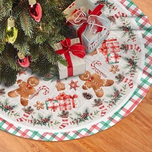 Christmas Tree Skirts Printed Tree Skirt 30" Gorgeous Xmas Holiday Party Ornaments Keepsake Gift