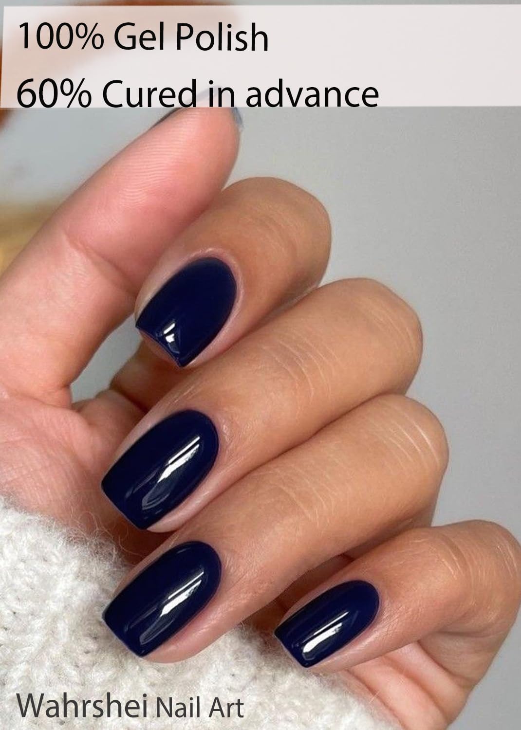Semi Cured Gel Nail Strips, Misty Blue 20pcs Adhesive UV Sticker, Wraps for Home Manicure DIY
