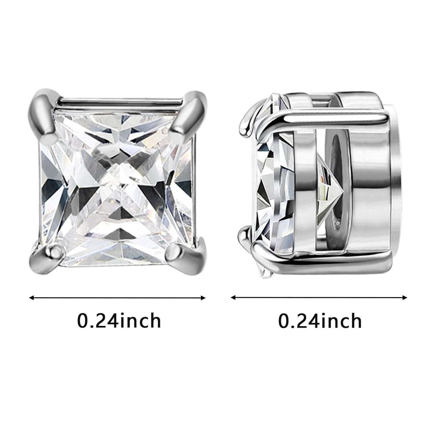 NEWITIN Magnetic Stud Earrings for Men Clip on Earring Stainless Steel Magnet Earring Unisex Non Piercing CZ Hoop Cross Diamond Magnetic Earrings for Men Women