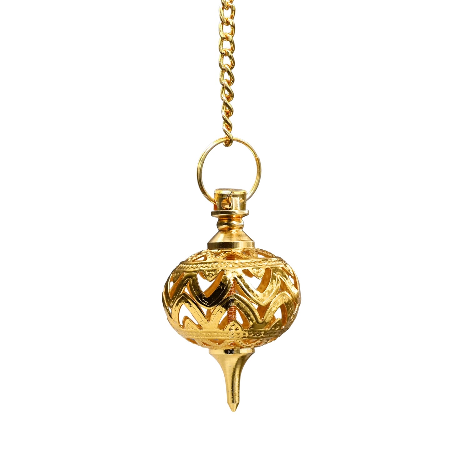 Amazing Gemstone Healing Metal Pendulums for Divination, Gold Hanuman Mace Open Chamber Steel Copper Pendulum High Energy Pendulo de Bronce Pendulos de Mesa MP50