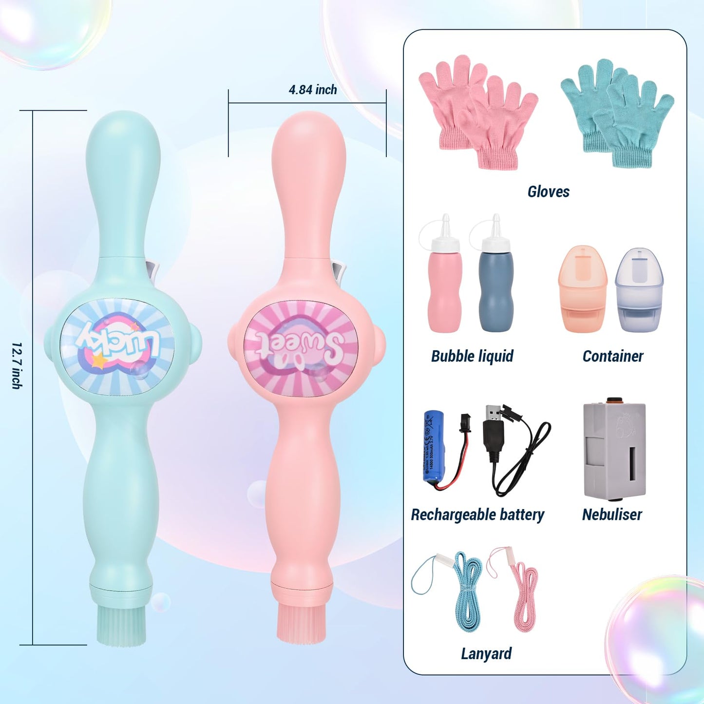 Elastic Bubble Fog Wand,Fog Bubble Machine,Bubble Machine,Fun Science Experiments, Kids Toys, Parent-Child Interaction(Blue)