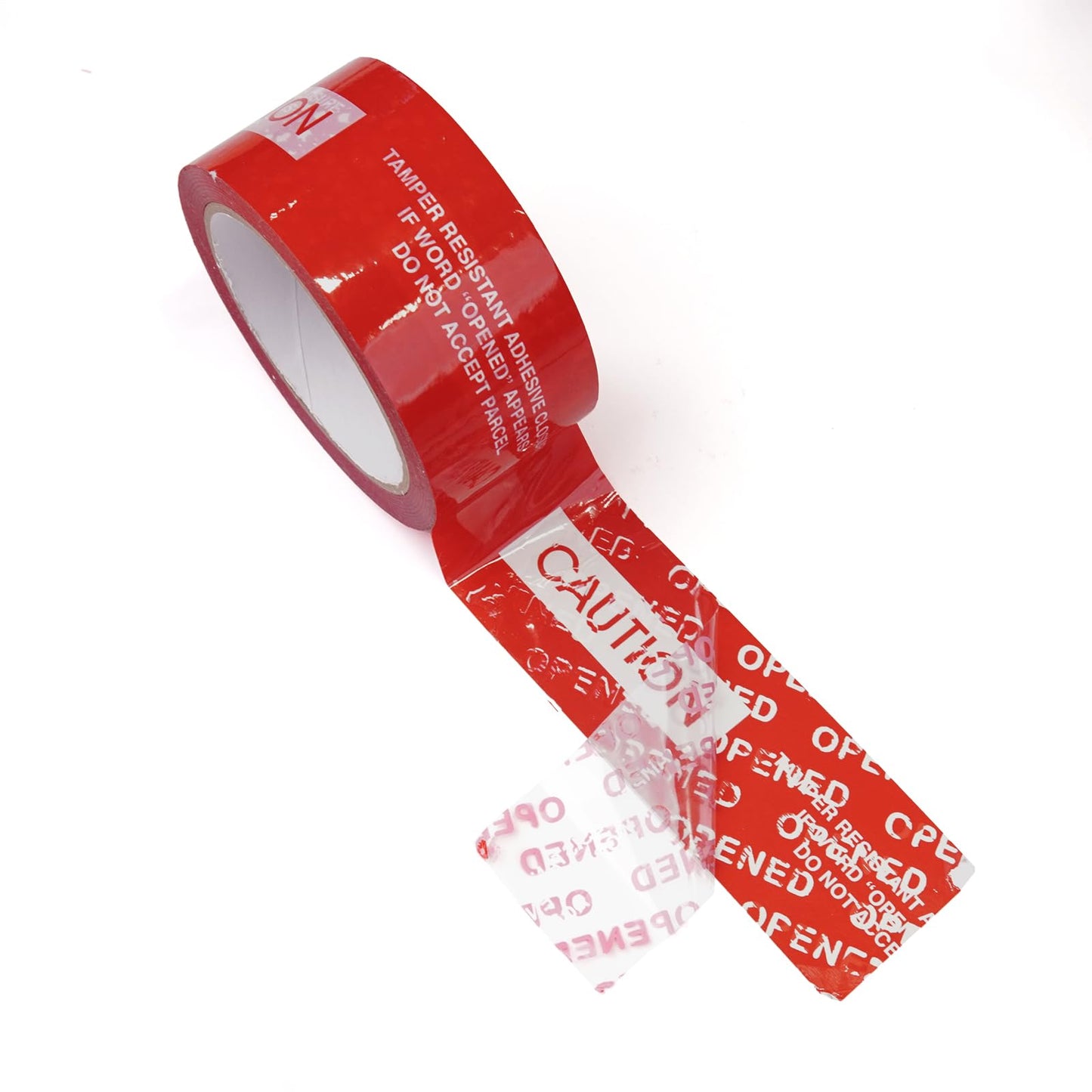 JKMCIM 1 Roll 100% Total Transfer Tamper Evident Tape Security Tape Packaging Tape for Boxes(2 Inch X 55 Yards X 2 Mil,Red)