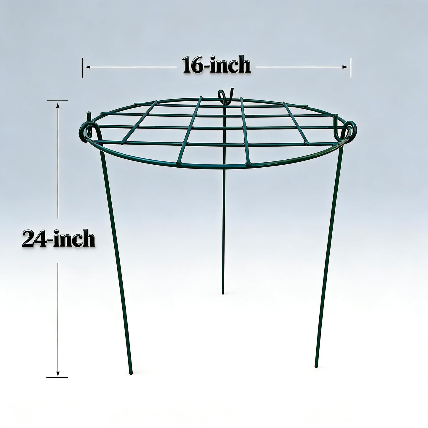 MTB Supply 10 Pack 16 x 24 inch Green Peony Cages Grow Through Plant Support Stakes Flower Support Hoops Heavy Plants Brace Rings
