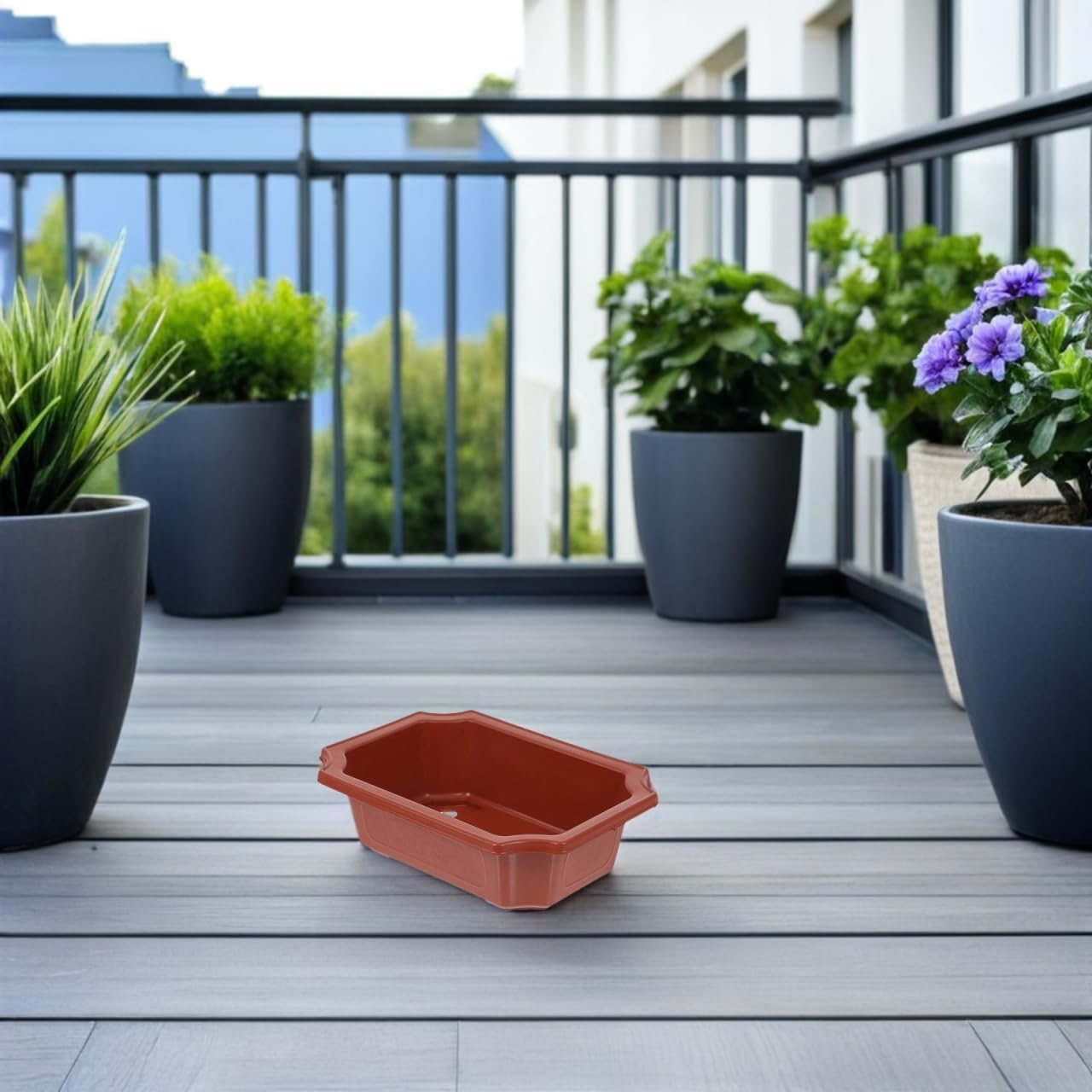 DOITOOL Rectangular Planter Bonsai Training Pot 10PCS Plastic Flower Plant Growing Pot Nursery s with Drainage Hole for Home Office Garden Balcony Decoration Orchid