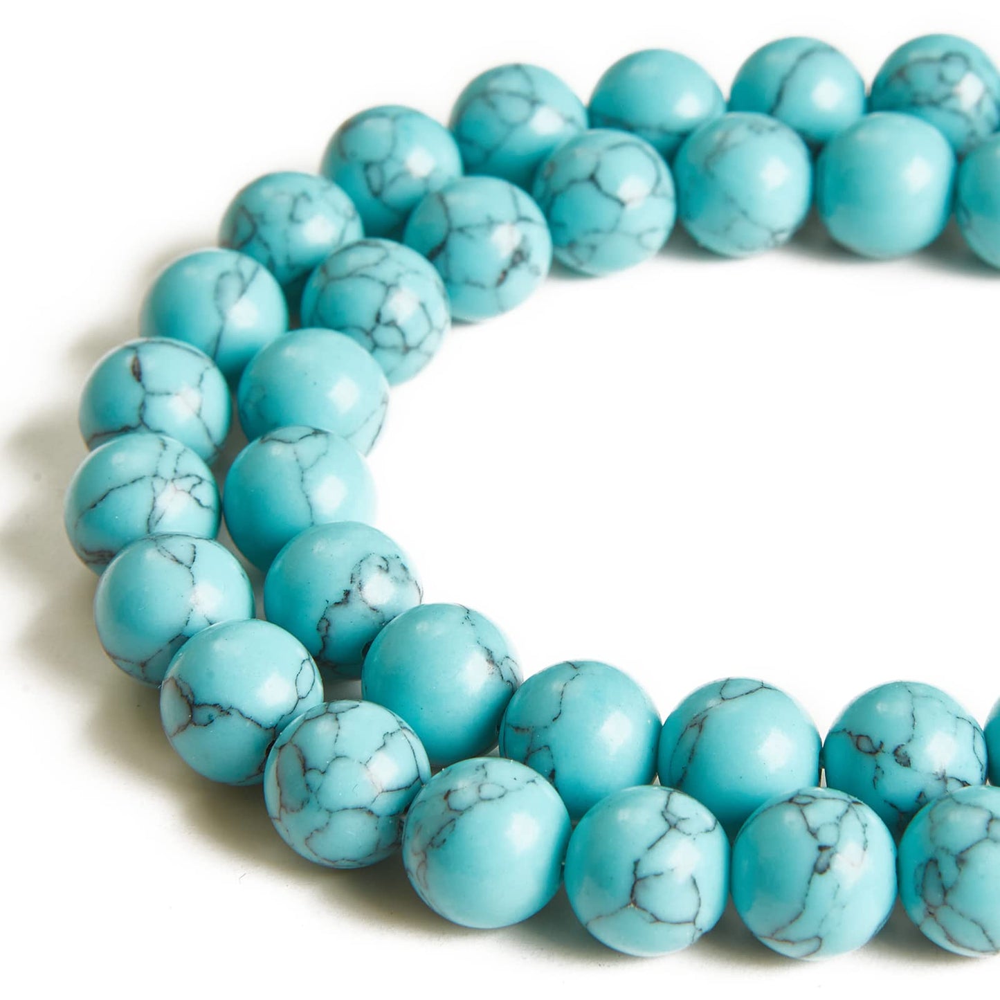 100pcs 6mm Blue Turquoise Beads Natural Gemstone Beads Round Loose Beads for Jewelry Making