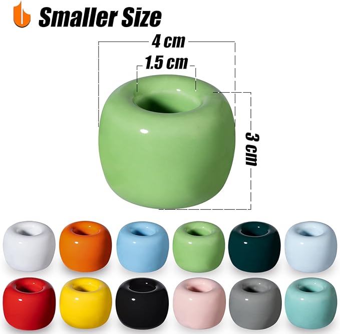 Urbanstrive Sleek Mini Ceramics Toothbrush Holder Stand for Bathroom Vanity Countertops, Bright Green, 2 Pack