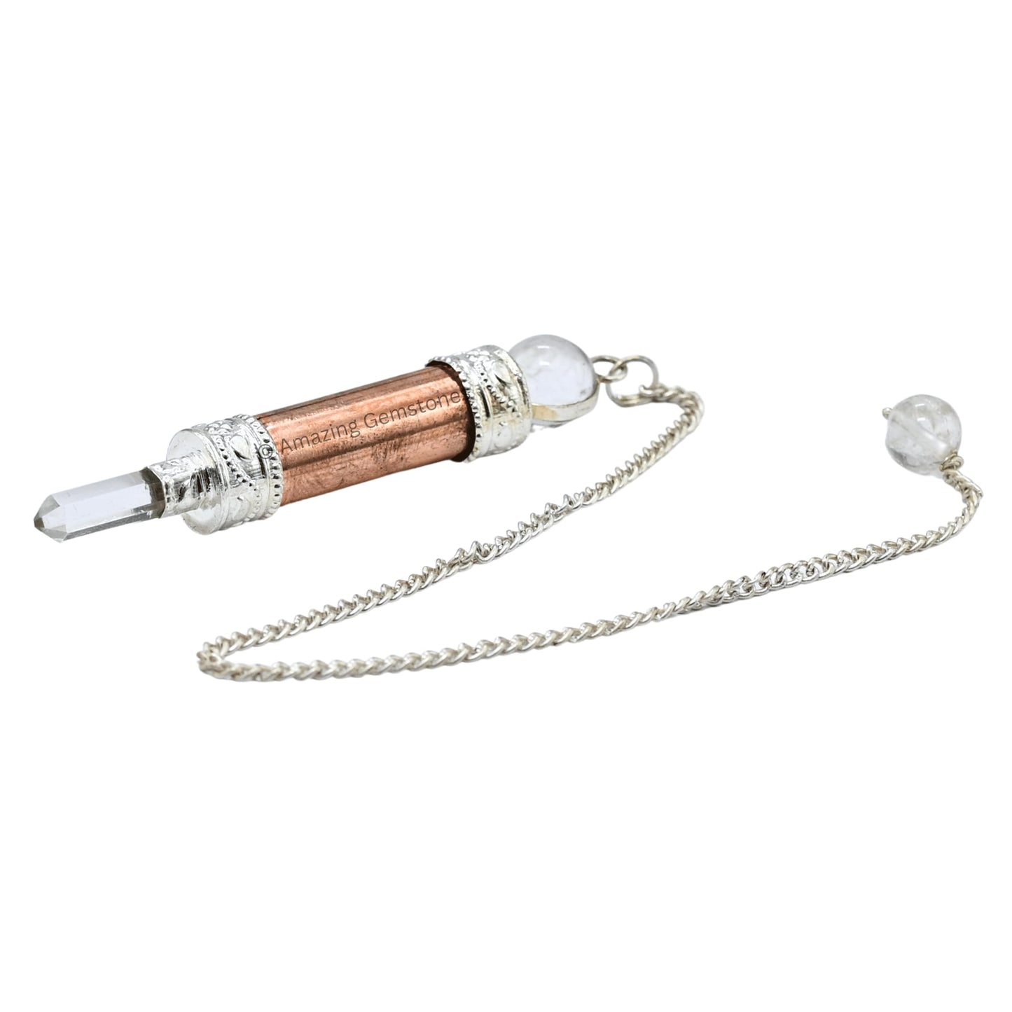 Amazing Gemstone Healing Metal Pendulums for Divination, Copper 3 Piece Ring Cone Steel Copper Pendulum High Energy Pendulo de Bronce Pendulos de Mesa MP68