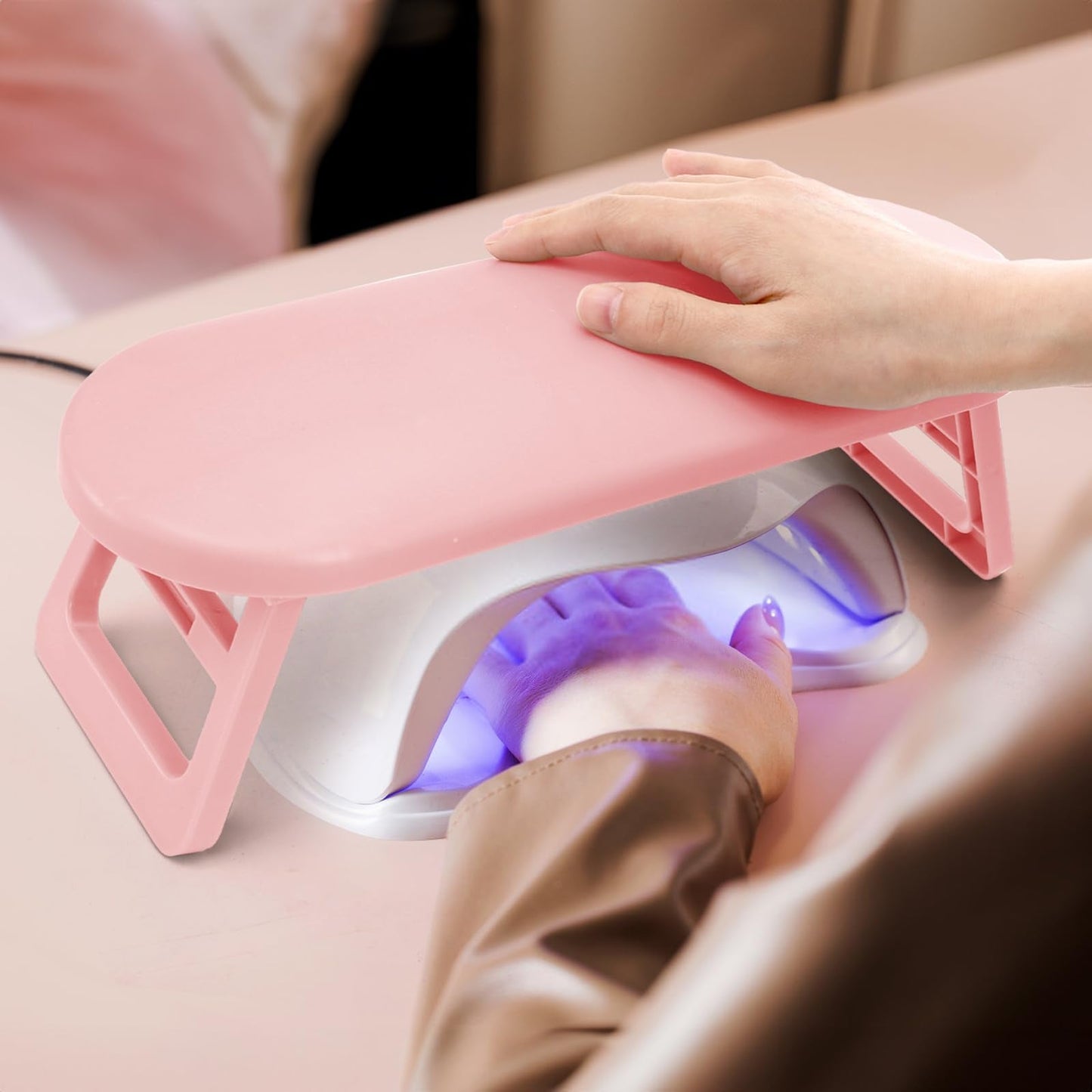 Hedume 3 Pack Nail Arm Rest, Foldable Nail Hand Rest, Plastic Nail Hand Pillow Nail Art Accessories Tool for Nail Tech, Manicure, Pedicure, Salon, Home Use