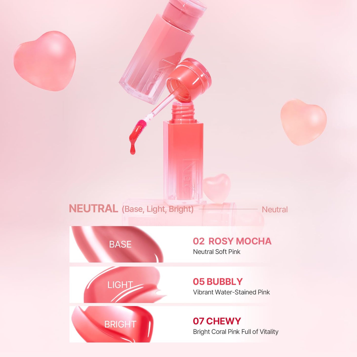 2aN Glaze Bouncing Tint – Lightweight, Moisturizing Lip Tint with High-Shine Finish, Smooth, Light Plumping, Comfortable Wear, Korean Makeup (Rosy Mocha, 0.16 oz)