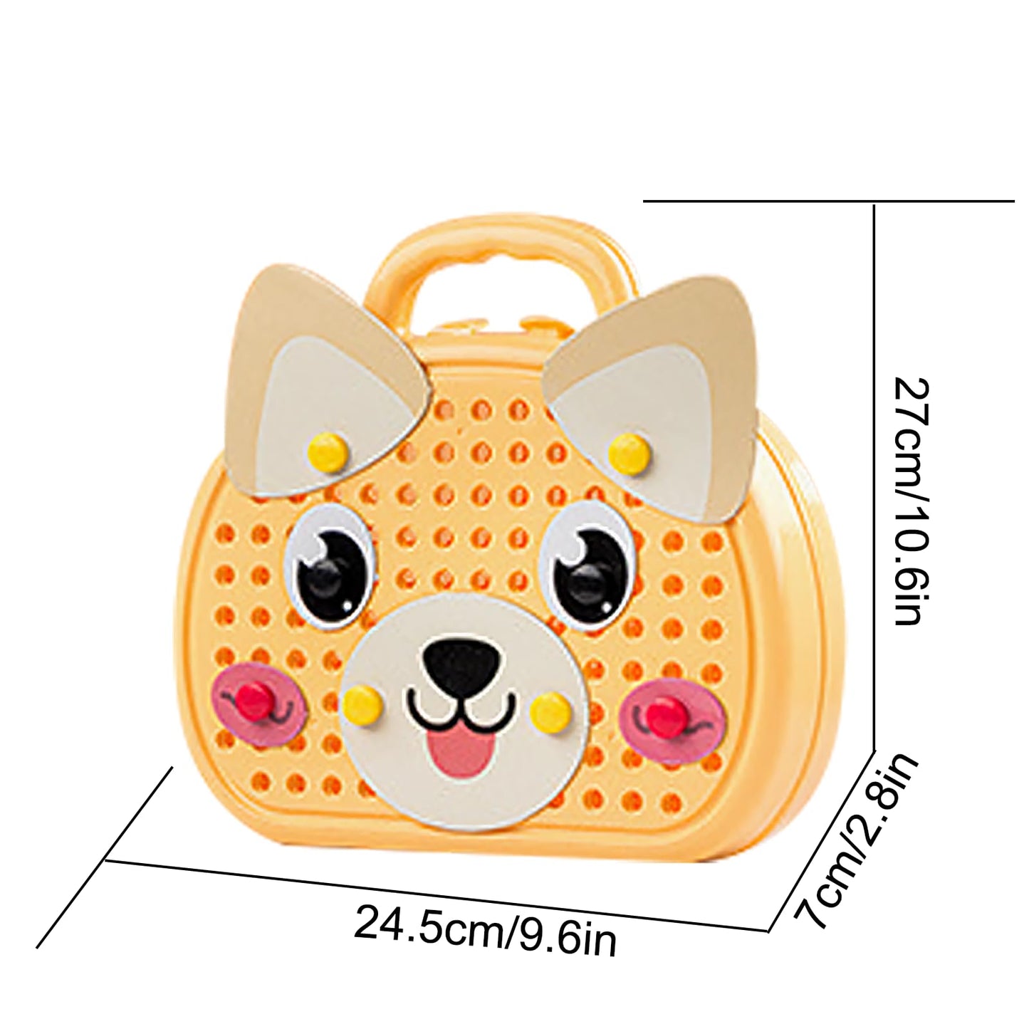 Magic Montessori Play Toolbox with Drill, 203Pcs Magic Montessori Play Toolbox Dog-Themed, 2D/3D Creativity Tool Box Montessori Toys Gift for Age 3-12 Years Old Boys Kids, Girls