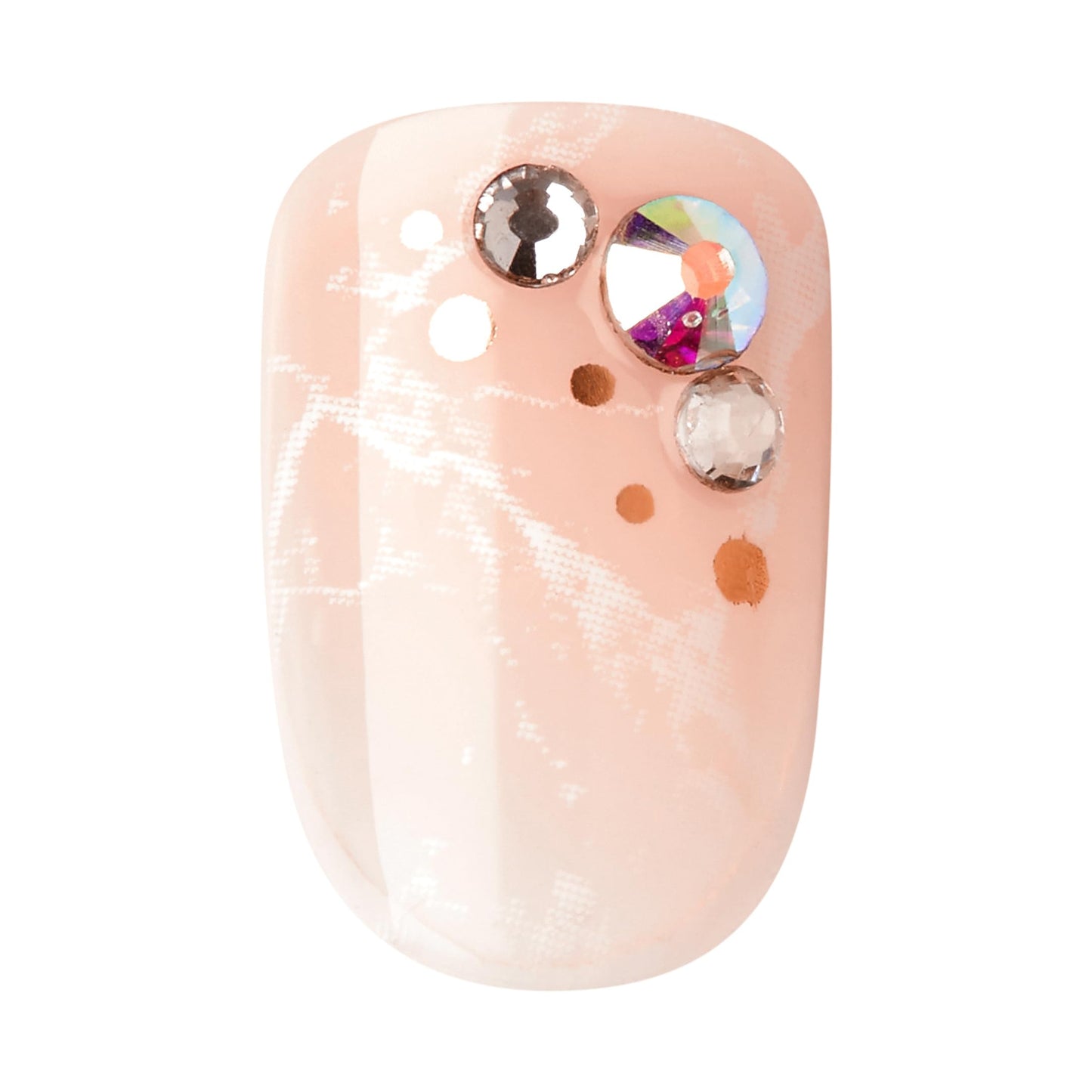 KISS imPRESS No Glue Mani Press On Nails, Design, 'My Worth', White, Short Size, Squoval Shape, Includes 30 Nails, Prep Pad, Instructions Sheet, 1 Manicure Stick, 1 Mini File (Pack of 2)