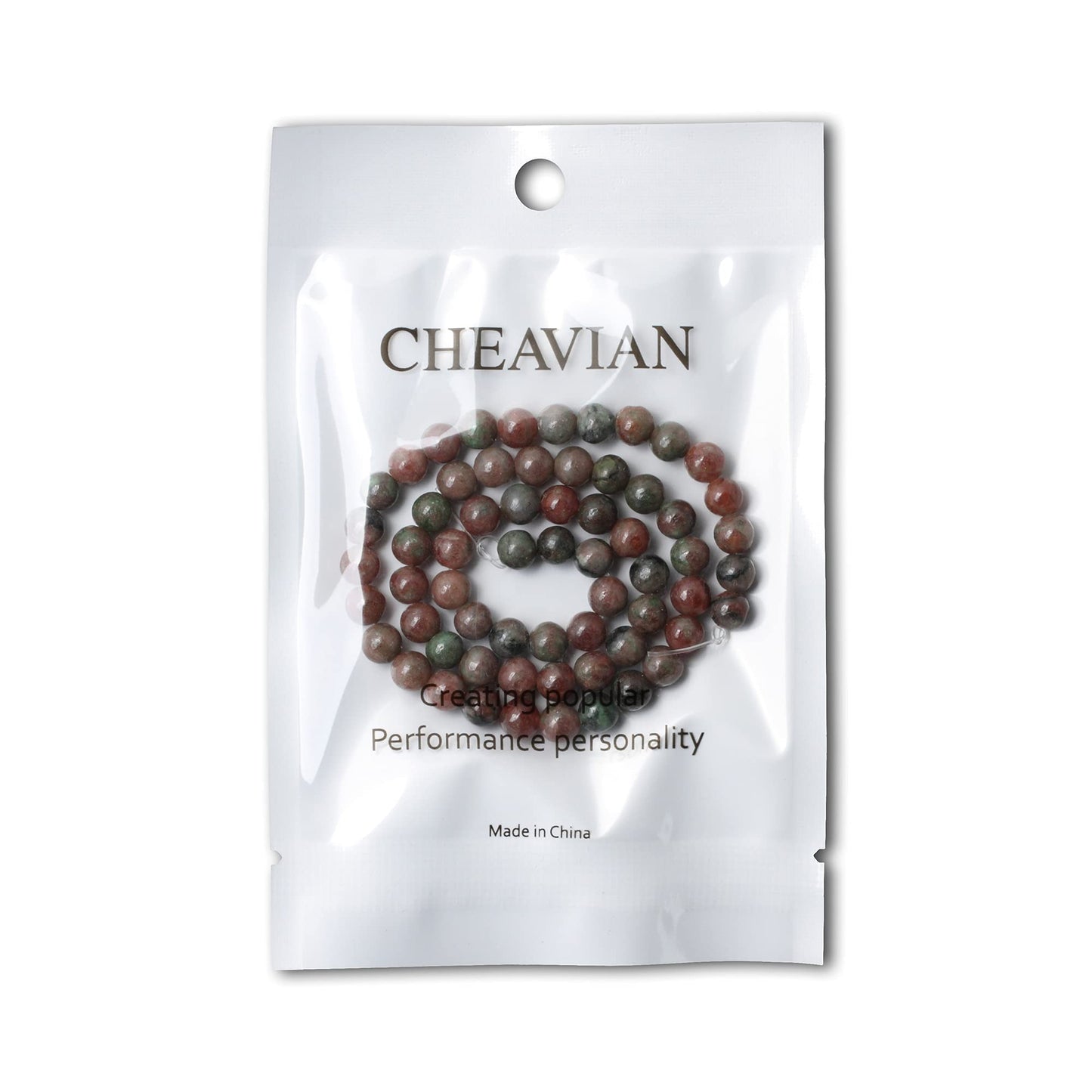 CHEAVIAN 60PCS 6mm Natural Kashgar Garnet Gemstones Round Loose Beads for Jewelry Making 1 Strand 15"