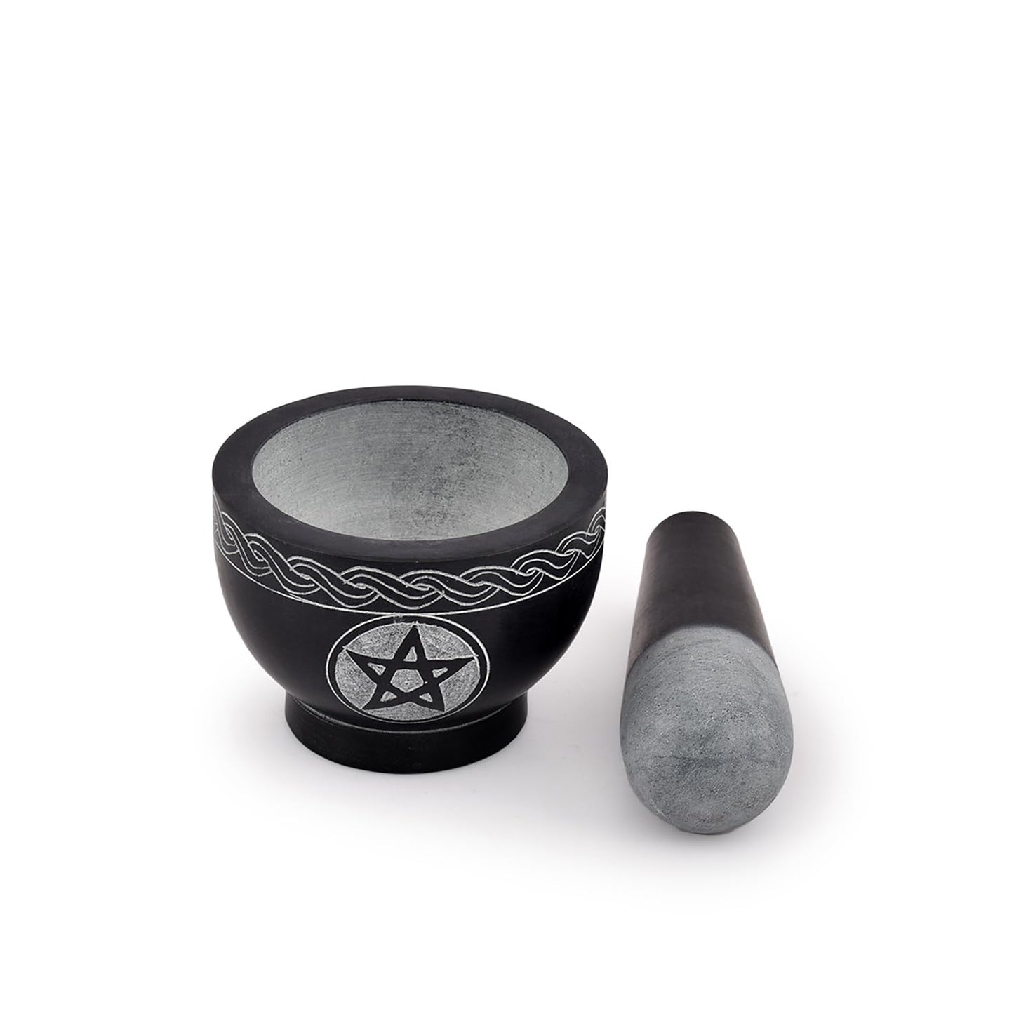 Kaizen Casa Mortar and Pestle Set Unique - Pestle and Mortar Bowl Solid Stone Grinder for Herbs Spice Guacamole Garlic Ginger Root