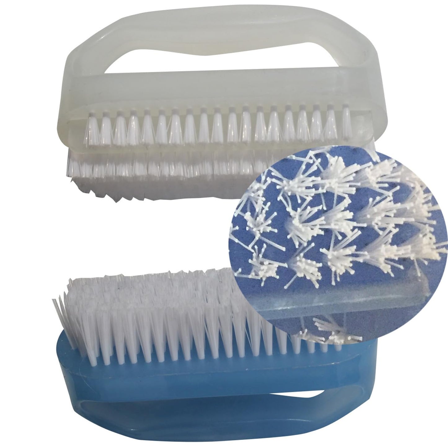 NewFerU Nail Brushes X 4 for Cleaning Hands, Fingers, Feet & Toes with Cuticle Cleaner, Small Soft Nylon Bristle Scrub Set with Handle for Fingernail Manicure & Toenail Pedicure
