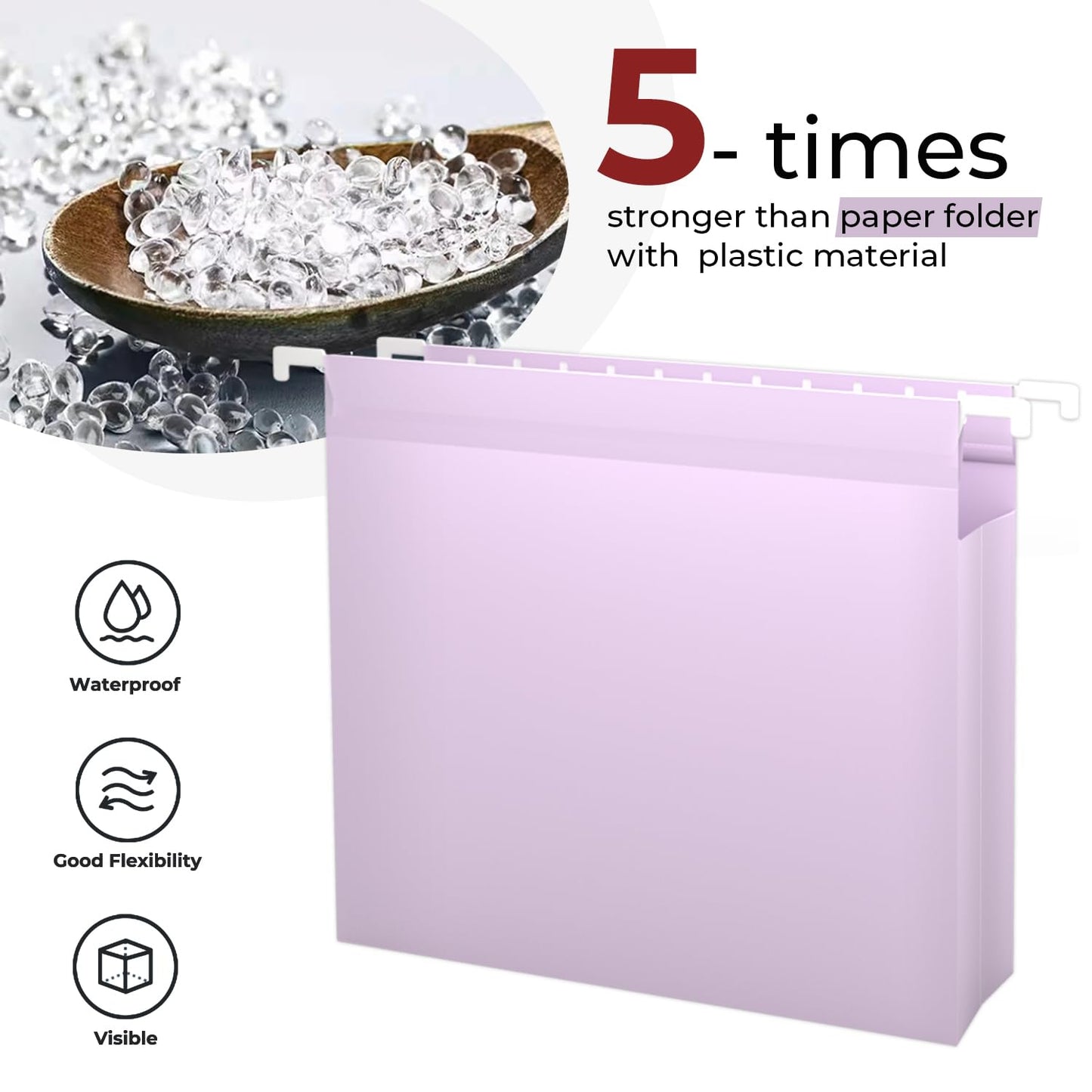 Y YOMA Extra Capacity Plastic Hanging File Folders Letter Size, 12 Pack, 2" Expansion Heavy Duty Hanging Folders with Tabs for Filing Cabinet, Home and Office, Pastel Color