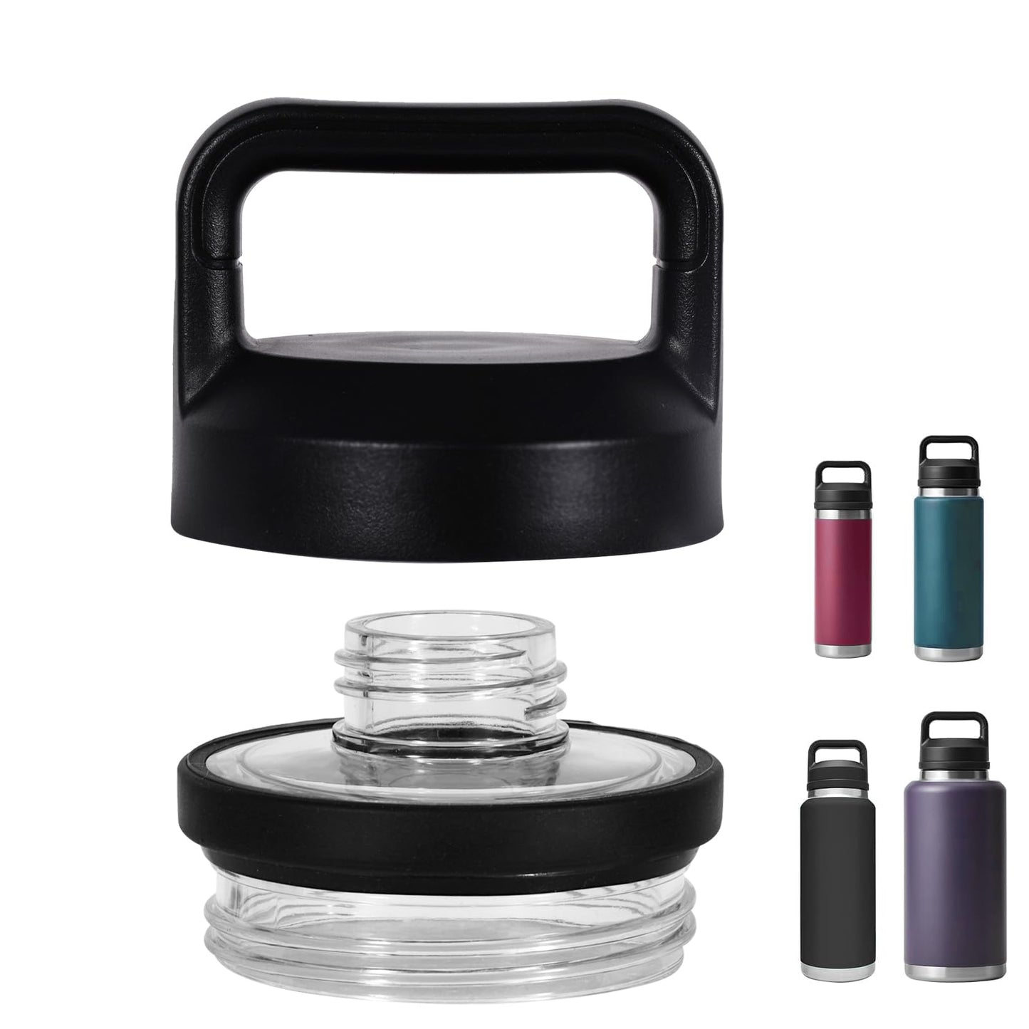Screw Top Lid Replacement for YETI Rambler Bottle 18/26/36/46/64oz，Compatible with YETI Chug Cap Replacement Lids，Leak-Proof & Durable，1 Pack