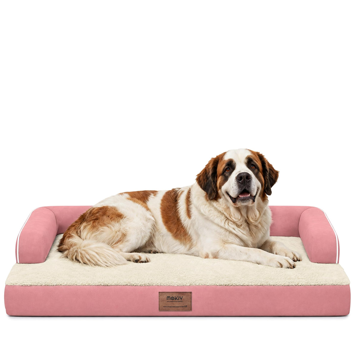 MEKIY Orthopedic Waterproof Dog Bed with Bolster for Extra Large Size Dogs