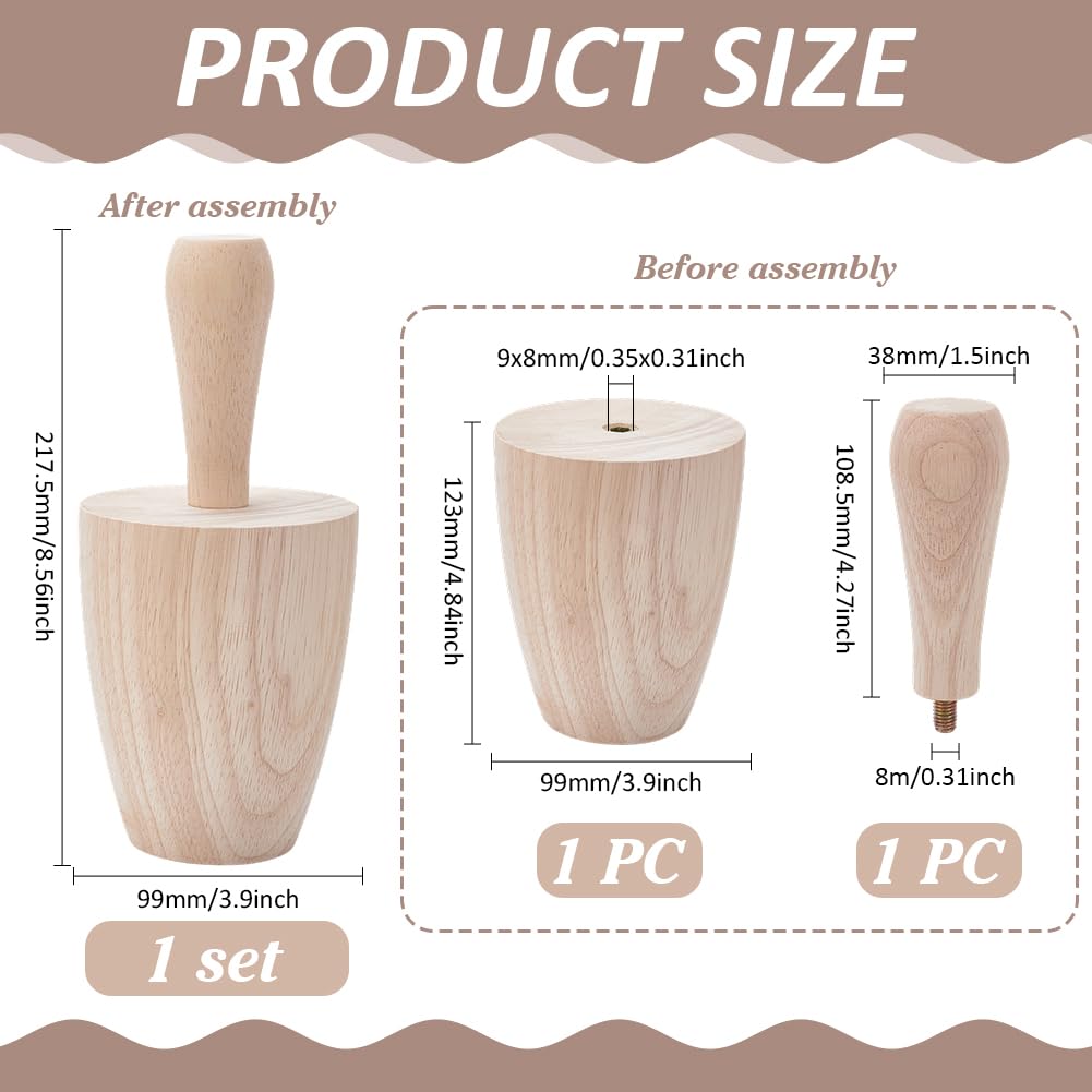 BENECREAT 8.5 x 3.8 inch Wood Cup Mold, Cup Pottery Mold, Pottery Shaping Tool for DIY Pottery Cup Ceramic Cup Mug Vase Art Making
