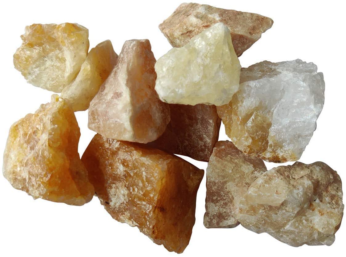 Sawcart 1 Lb Citrine Bulk Rough Raw Natural Crystal Stone for Cabbing, Tumbling, Lapidary, Polishing, Wire Wrapping, Wicca, Reiki Healing, Mediation, Chakra Balancing