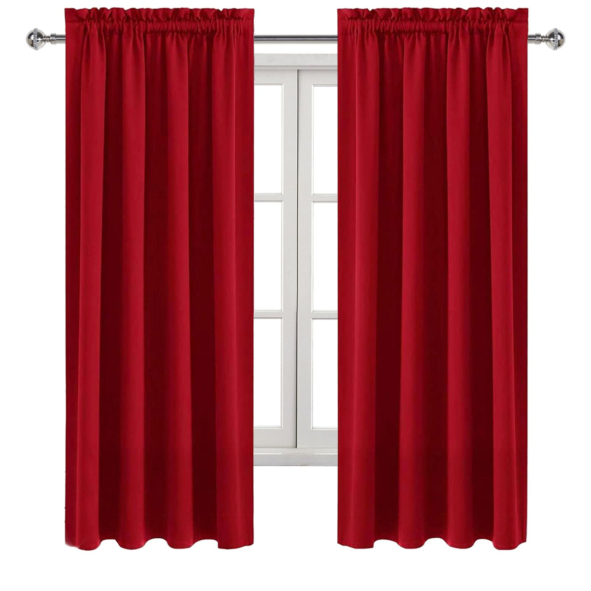 Blackout Curtains for Bedroom Living Room 42 x 63 Inch Long Red