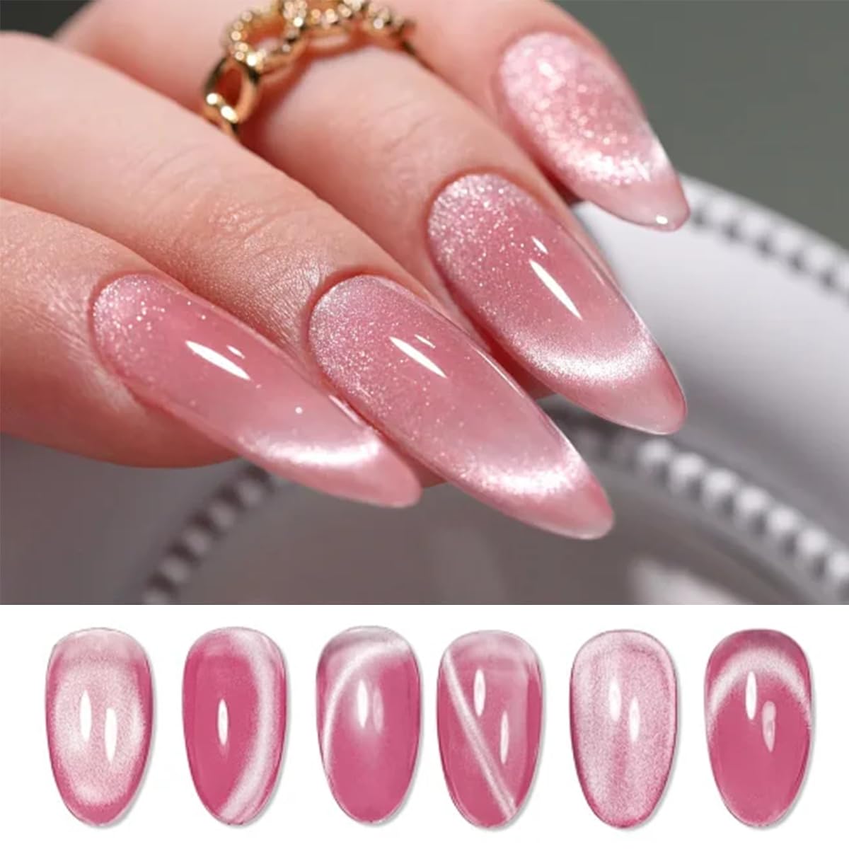 Cat Eye Nail Magnet Tool Set – Ring-Shaped & Y-Shape Magnets for Gel Polish, Hollow Design for Wide Beam, Heart & French Effects, Portable Nail Art Tool for DIY & Salon Use (2 Pack)