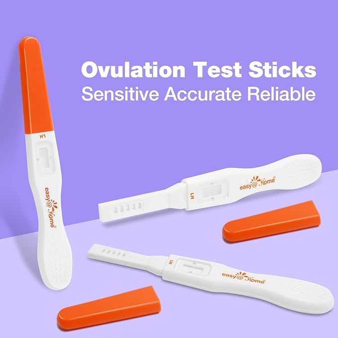 Easy@Home 25 Ovulation Predictor Kit Test Sticks, FSA Eligible Midstream Fertility Tests, Powered by Premom Ovulation Predictor App and Period Tracking