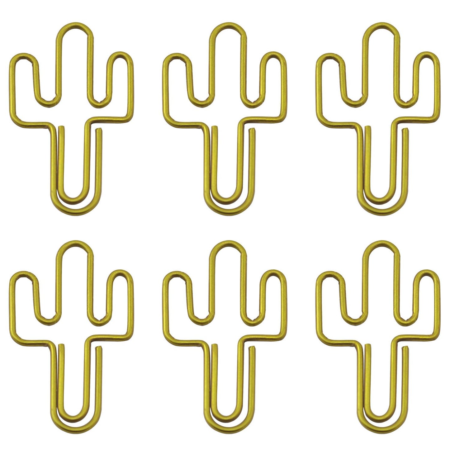 XGNG 50PCS Cactus Metal Paper Clips Pins Iron Creative Stationery Data Classification Books Loose-Leaf Clips for The Office