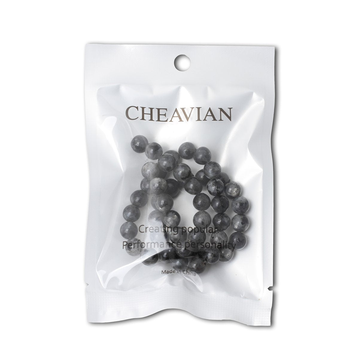 CHEAVIAN 45PCS 8mm Natural Black Labradorite Gemstone Round Loose Beads Crystal Energy Stone for DIY Jewelry Making 1 Strand 15"