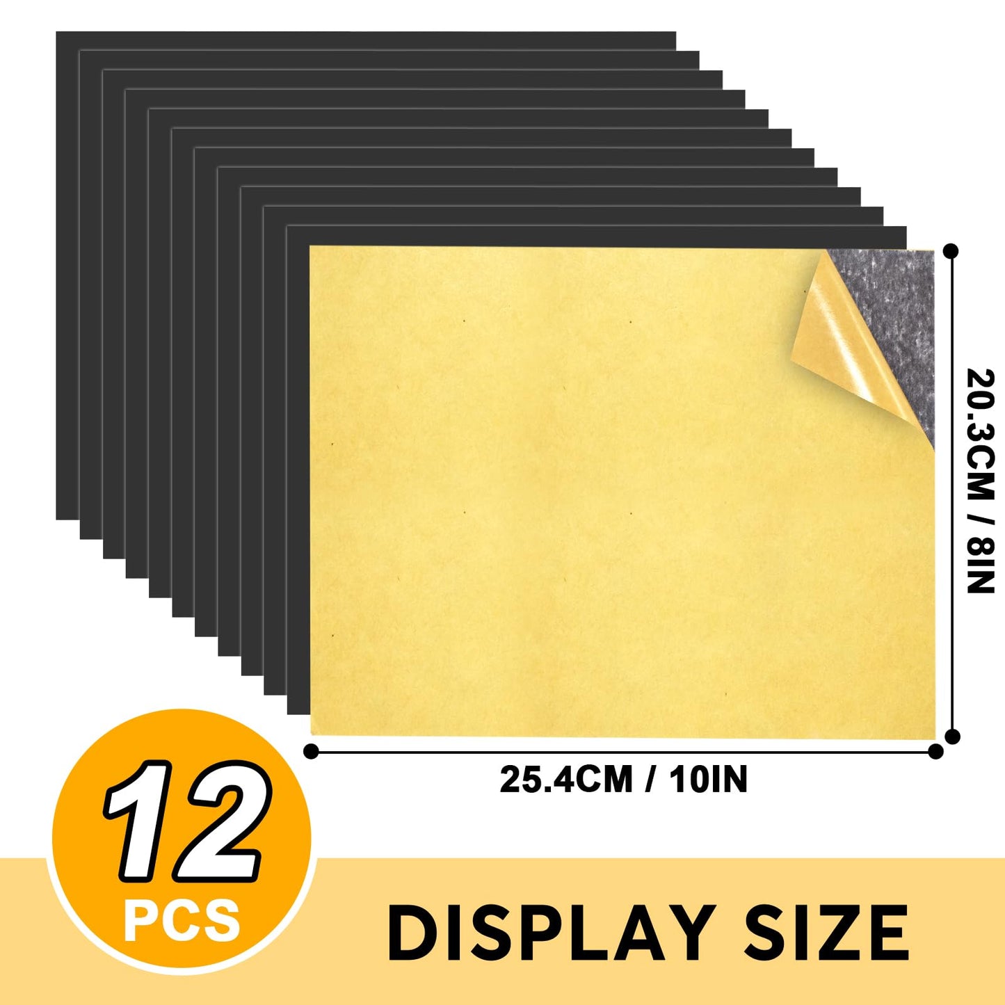 Towjug 12PCS 8 x 10 Inch Cuttable and Flexible Magnet Sheets with Adhesive to Create Flexible Magnet Self-Sticky Sheets for Whiteboard,Fridge