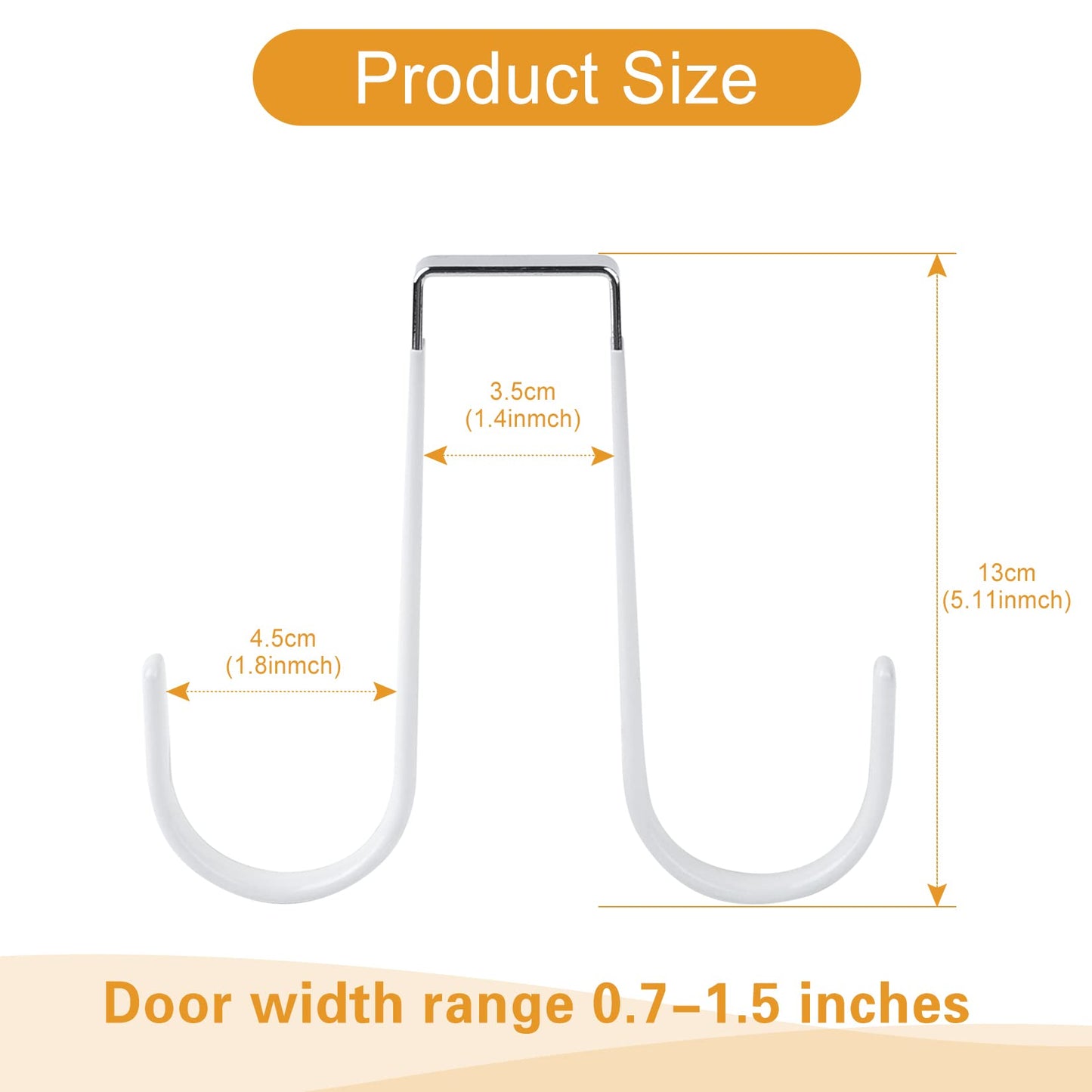 Manesi Double Sided Over The Door Hooks for Clothes. Over The Door Hanger Hook Set of Four. Towel Hanger for Bathroom, Wreath Hook, Coat Rack Hat Organizer or Plant Hooks for Ceiling 4 Pack