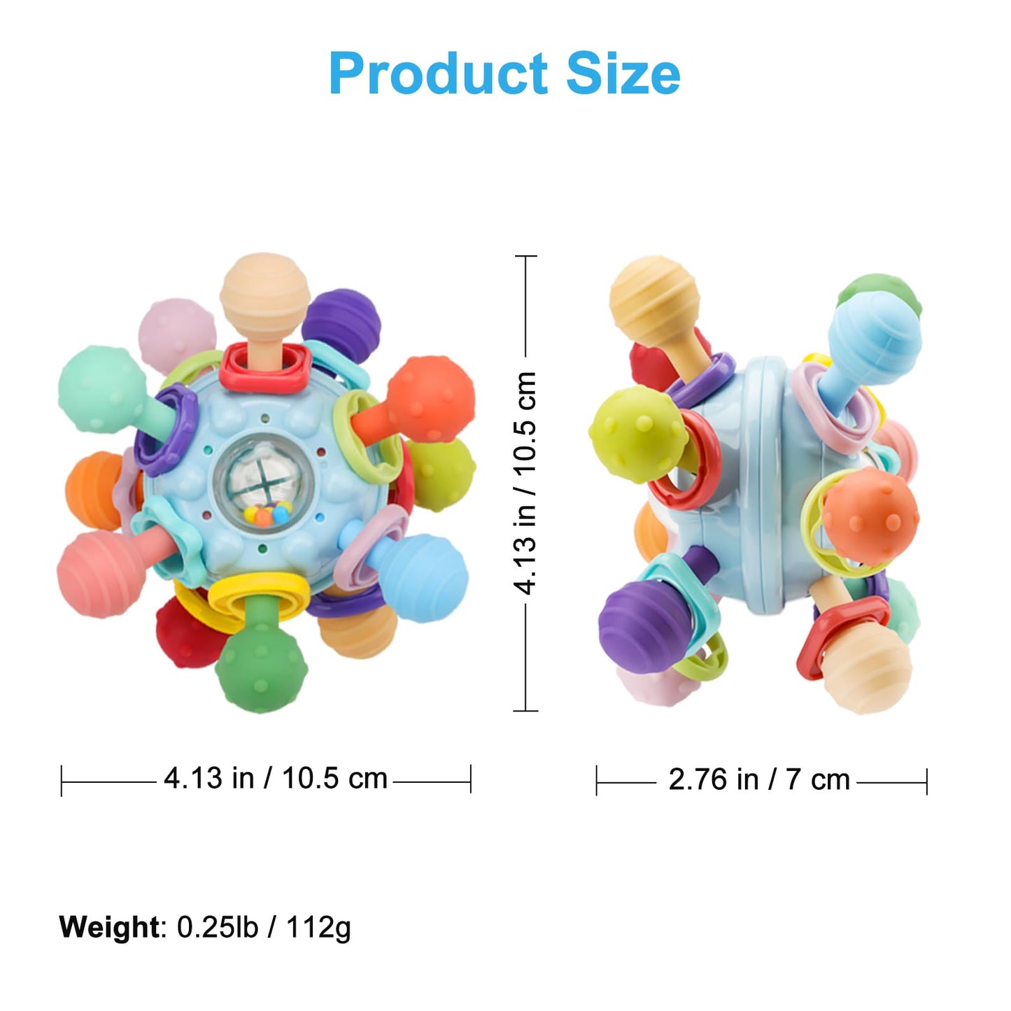 TOHIBEE Baby Montessori Sensory Teething Toys + Baby Teething Mitten for 0-6 6-12 Months