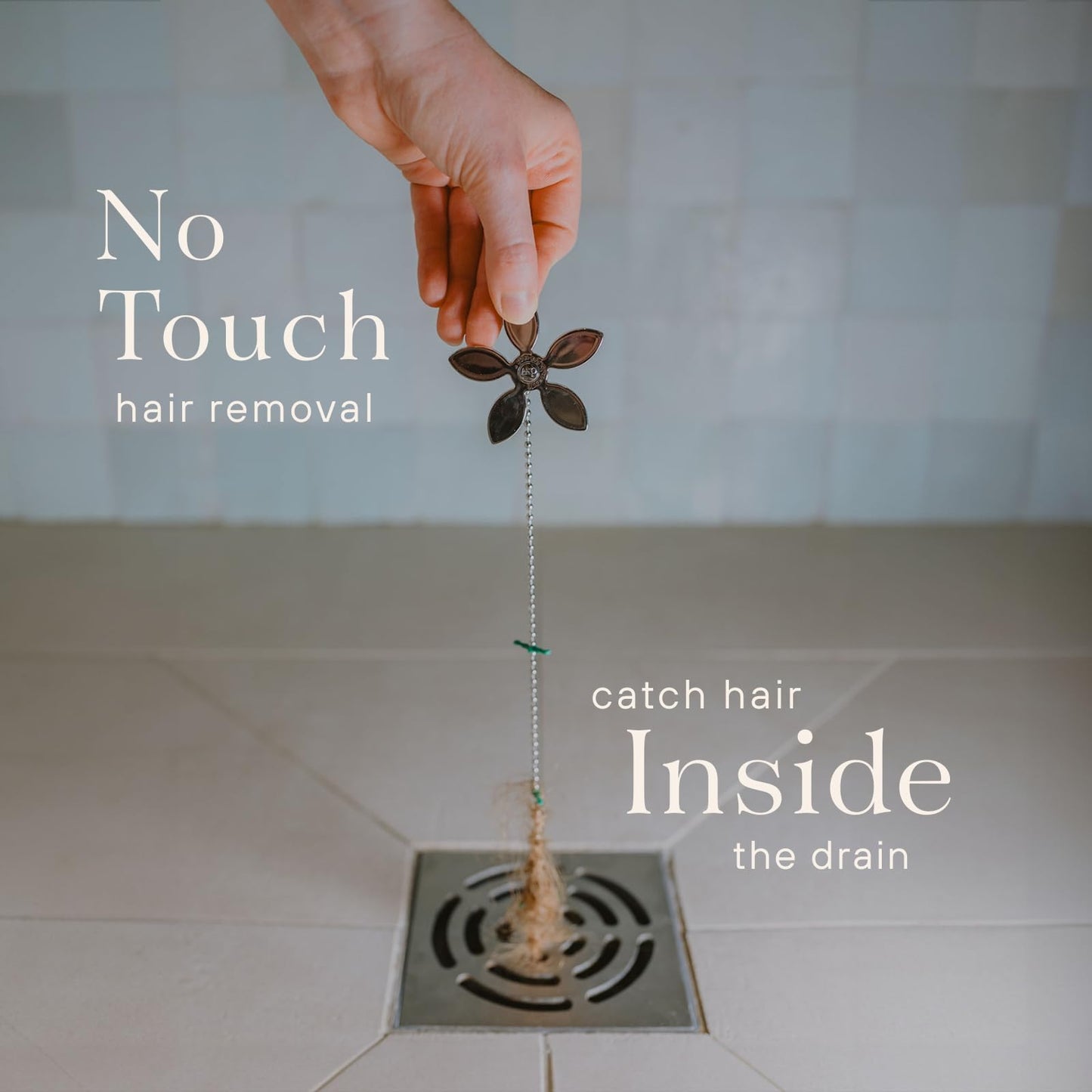 DrainWig Shower Drain Hair Catcher – Disposable Bathroom Hair Trap, Easy to Install in Shower Drain Cover, Helps Prevent Clogs – As Seen on Shark Tank - Silver Flower (12-Pack)