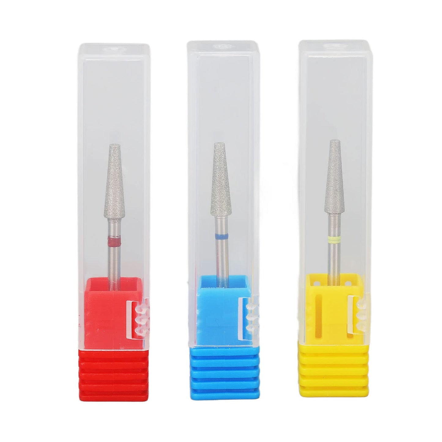 Nail Drill Bits Set, 3pcs 3/32 Inch Electric Manicure Nail File Bit for Acrylic Gel Nails with Storage Box, Professional Burrs Manicure Tool for Home Salon Nail Care