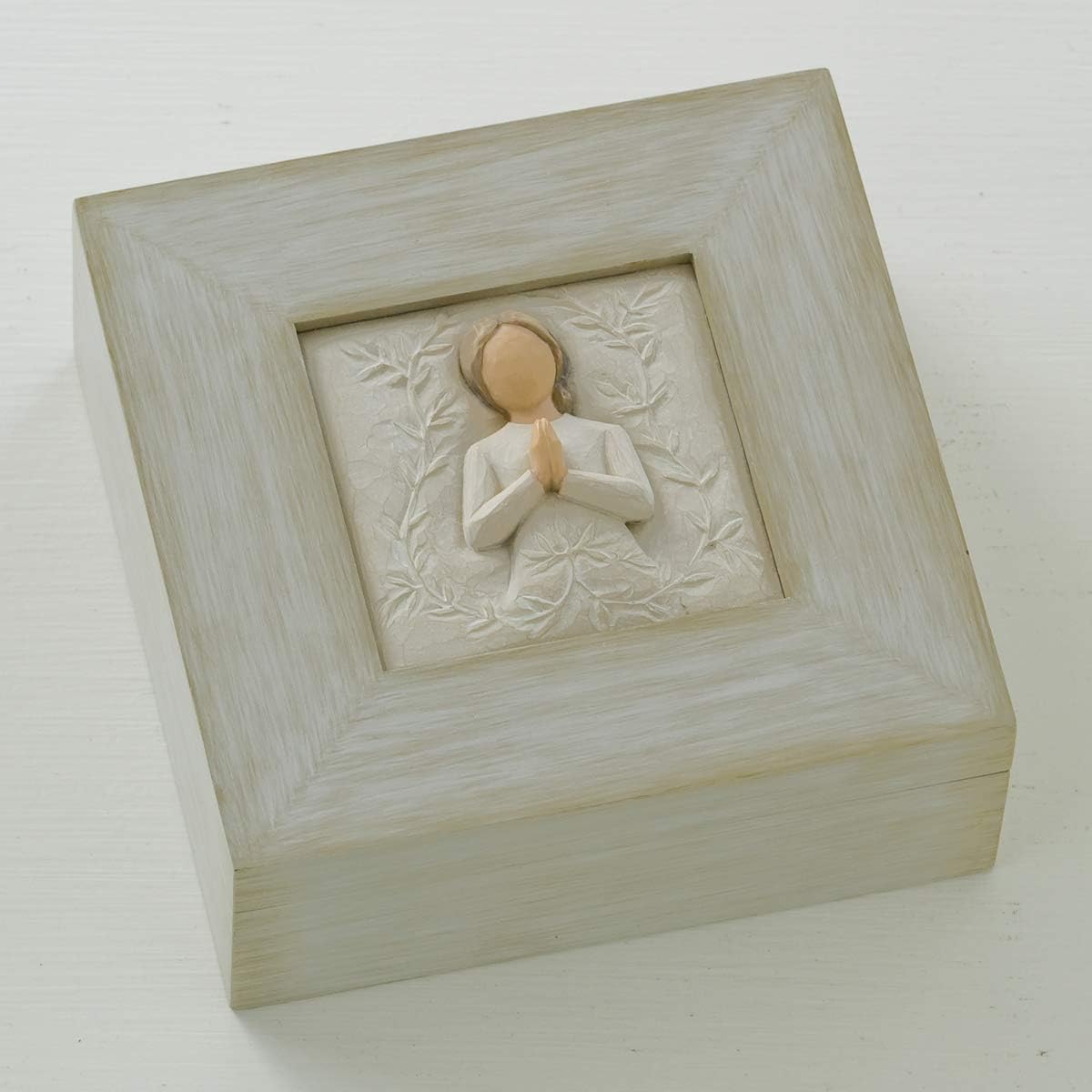 Willow Tree a tree, a prayer Memory Box, May you find strength, beauty and peace each day, Sculpted Angel, Message of Love & Friendship For Jewelry, Keys, Notes, Change, Rosary, Sculpted Memory Box
