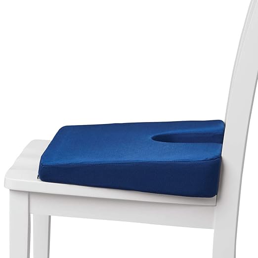 Medline Seat Cushion to Relieve Pressure and Lower Back Pain, Tailbone and Sciatica Issues, Coccyx Cushion is Tilted to Restore Natural Curve of Spine, Office Chair Cushion with Open Tailbone Area
