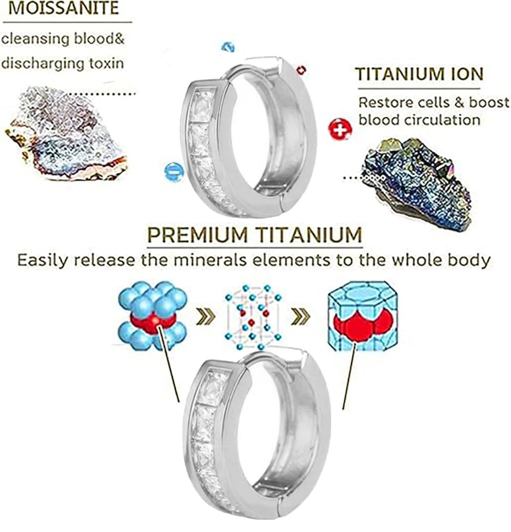 Histone Lymphatic Earring For Women, Lovefinity™ Honorable Joy Halolux Lymphvity Magnetotherapy Germanium Earrings Hoop Jewelry Gifts (Silver)