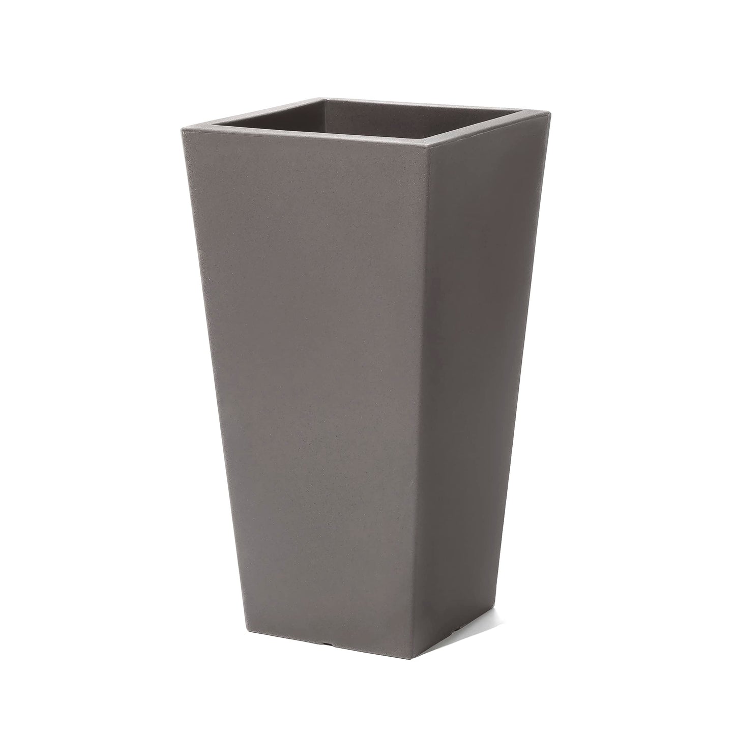 Step2 Tremont Tall Square Tapered Planter, 28" 2-Pack, Indoor/Outdoor Plants, Efficient Drainage, Durable Resin, Dark Cedar