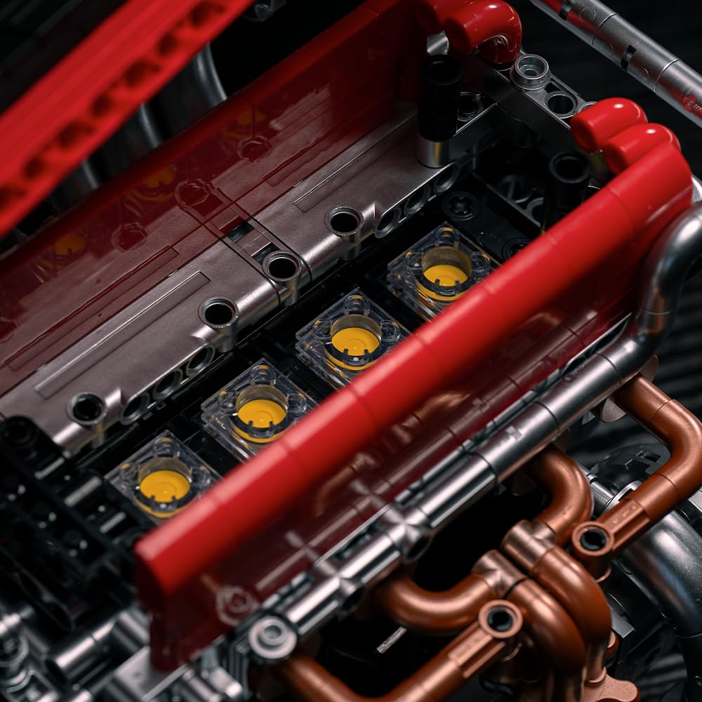 KMS 4G63 Engine Model Kit to Build, 1008 Pcs JDM Legend Car Engine Building Blocks Set for Adults, Miniature 4-Cylinder Turbo Motor Assembly Mechanic Display, Unique Gifts for Men and Teens