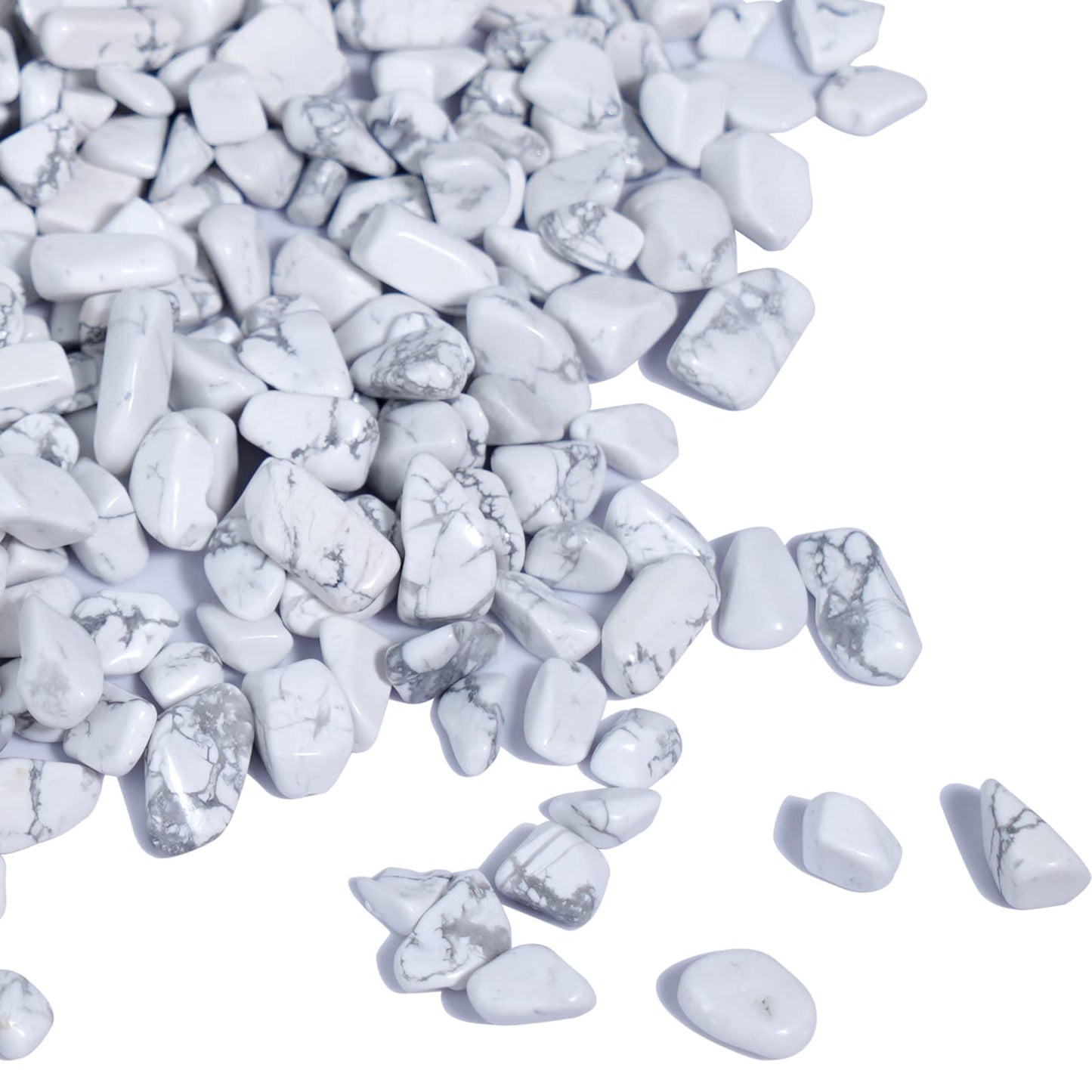 gemshan 2lb Natural White Rocks 7mm-9mm, River Rocks for Plants Succulents, Withe Stone Pebbles for Aquarium Vase Decoration